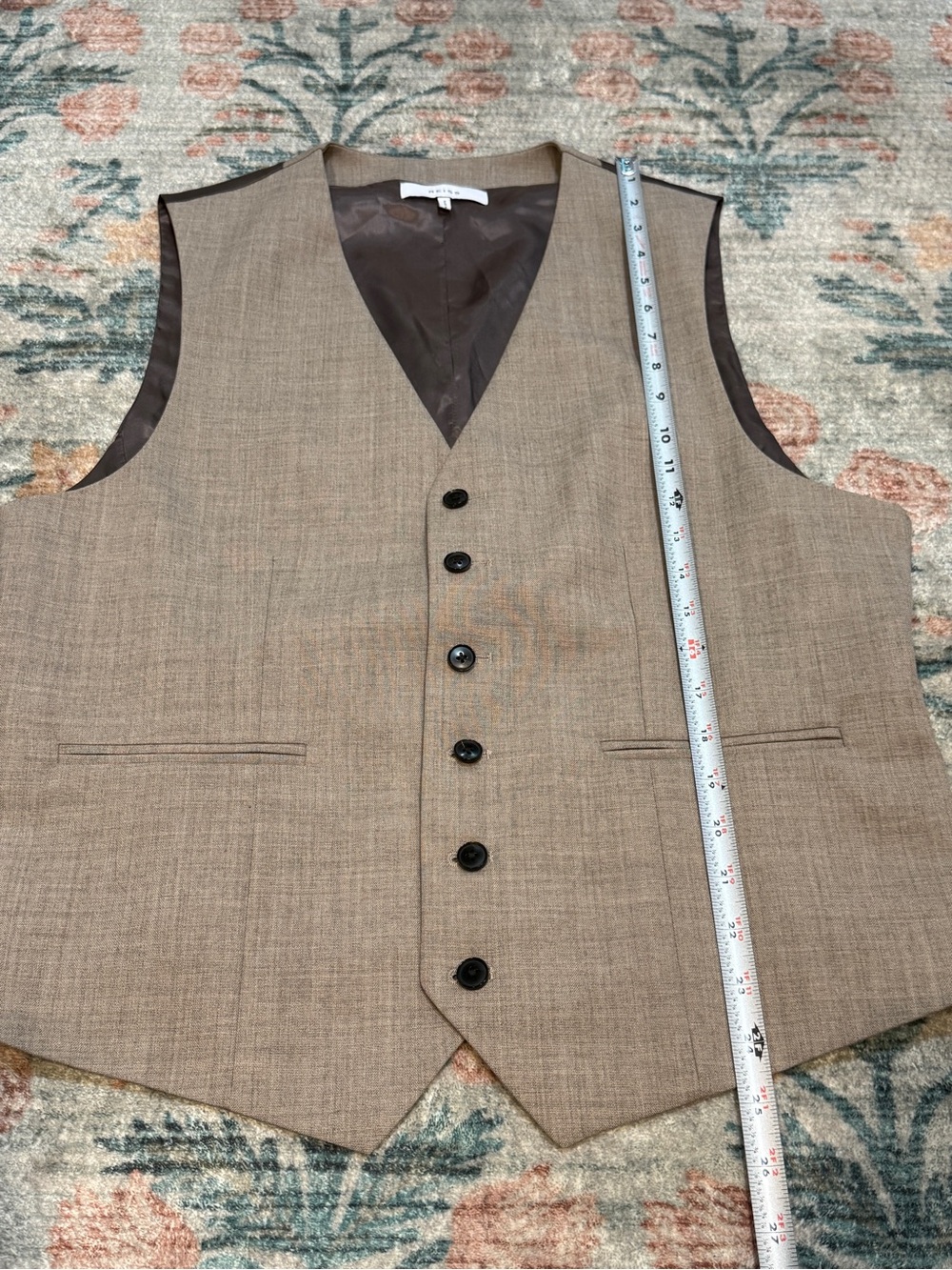 Reiss Men's Rope Regular Fit Textured Wool Vest - Picture 10 of 16